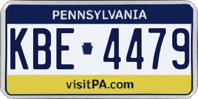 PA license plate KBE4479