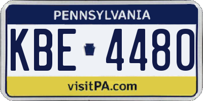 PA license plate KBE4480