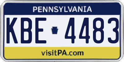 PA license plate KBE4483