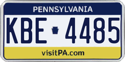 PA license plate KBE4485
