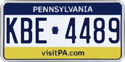 PA license plate KBE4489