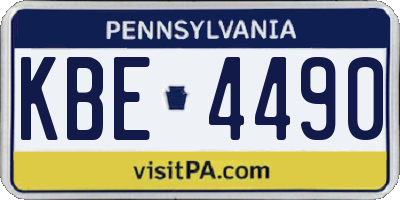 PA license plate KBE4490