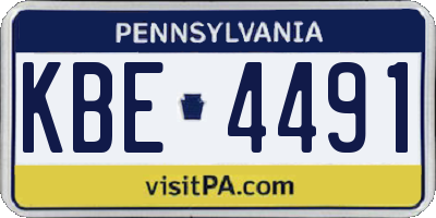 PA license plate KBE4491