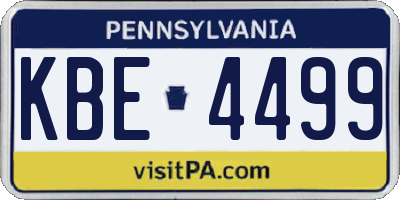PA license plate KBE4499
