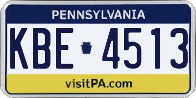 PA license plate KBE4513