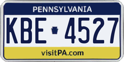 PA license plate KBE4527