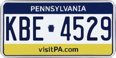 PA license plate KBE4529