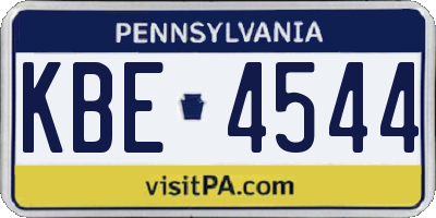 PA license plate KBE4544