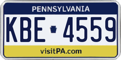 PA license plate KBE4559