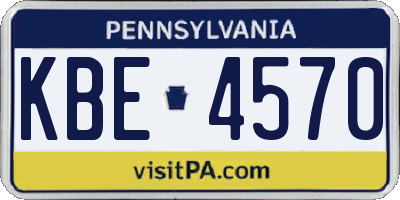 PA license plate KBE4570