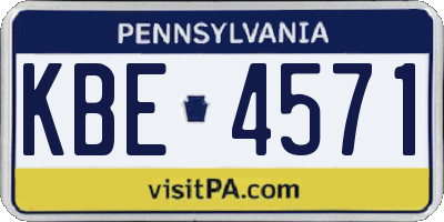 PA license plate KBE4571