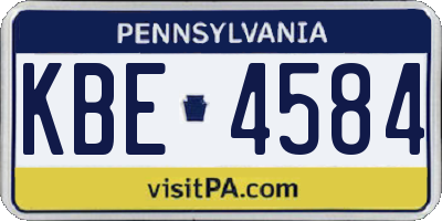 PA license plate KBE4584