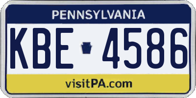 PA license plate KBE4586