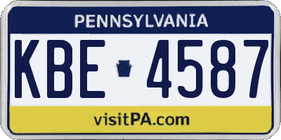 PA license plate KBE4587