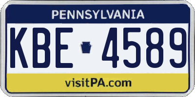 PA license plate KBE4589