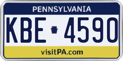PA license plate KBE4590
