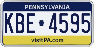 PA license plate KBE4595