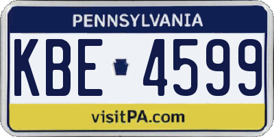 PA license plate KBE4599