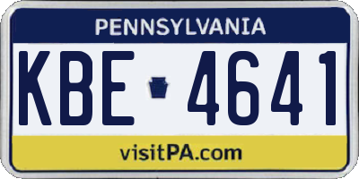 PA license plate KBE4641