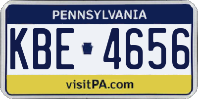 PA license plate KBE4656