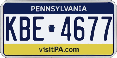 PA license plate KBE4677