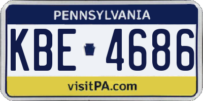 PA license plate KBE4686