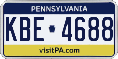 PA license plate KBE4688