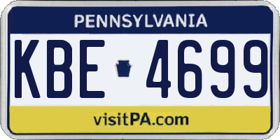 PA license plate KBE4699