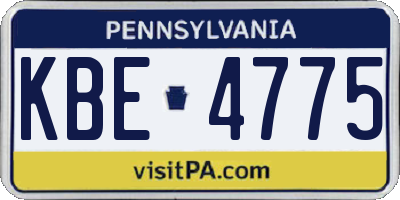 PA license plate KBE4775