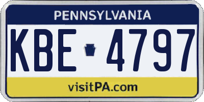 PA license plate KBE4797