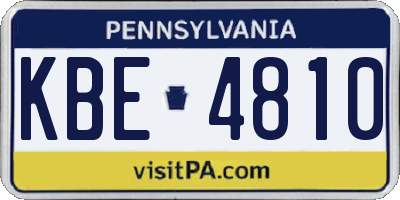 PA license plate KBE4810