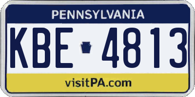 PA license plate KBE4813