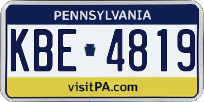 PA license plate KBE4819