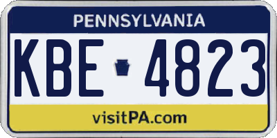 PA license plate KBE4823