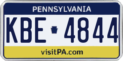 PA license plate KBE4844