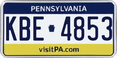 PA license plate KBE4853