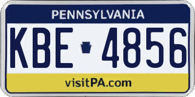 PA license plate KBE4856