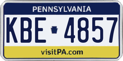 PA license plate KBE4857