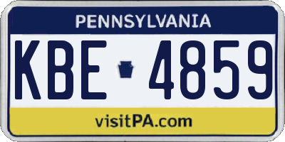 PA license plate KBE4859