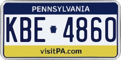 PA license plate KBE4860