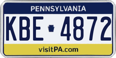 PA license plate KBE4872