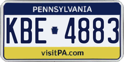 PA license plate KBE4883