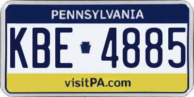 PA license plate KBE4885