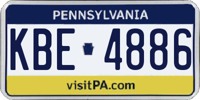 PA license plate KBE4886