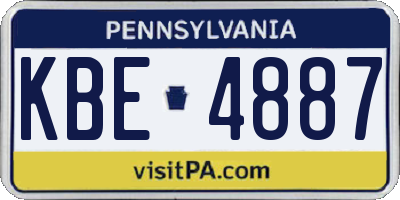 PA license plate KBE4887
