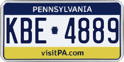 PA license plate KBE4889