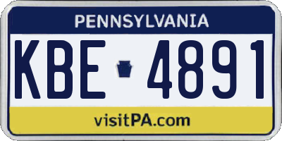 PA license plate KBE4891