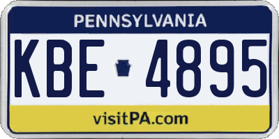 PA license plate KBE4895