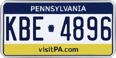 PA license plate KBE4896