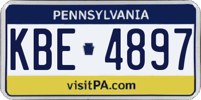 PA license plate KBE4897